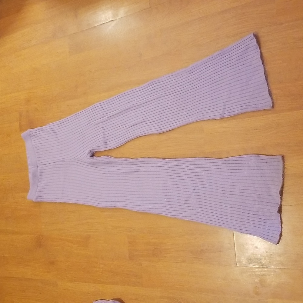 Lilac Ribbed Wide Leg Set - Picture 3 of 5